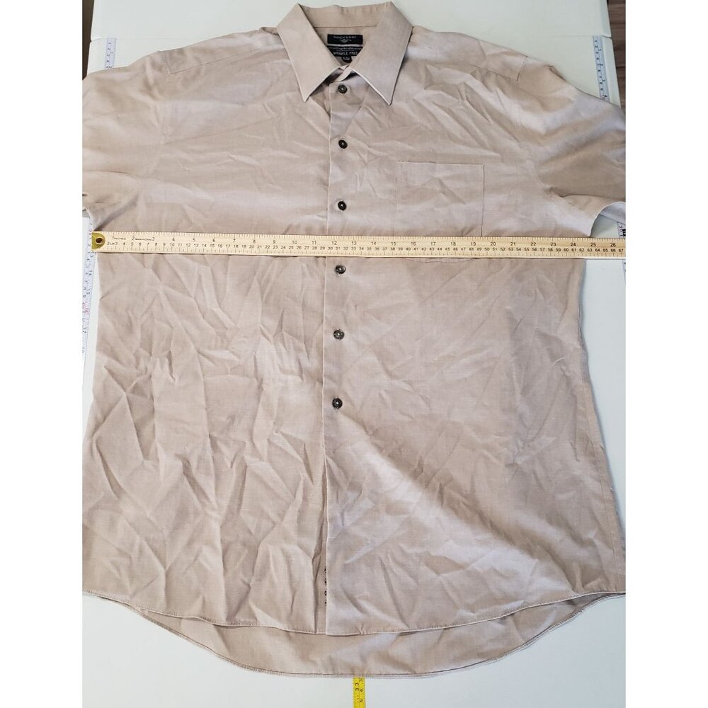 Dockers Mens Wrinkle Free Beige Button Up Shirt Size L Business Casual Neutral‎ - Picture 3 of 5